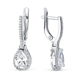 Серьги из серебра 925 пробы с фианитом АЛМАЗ-ХОЛДИНГ 320701F554л