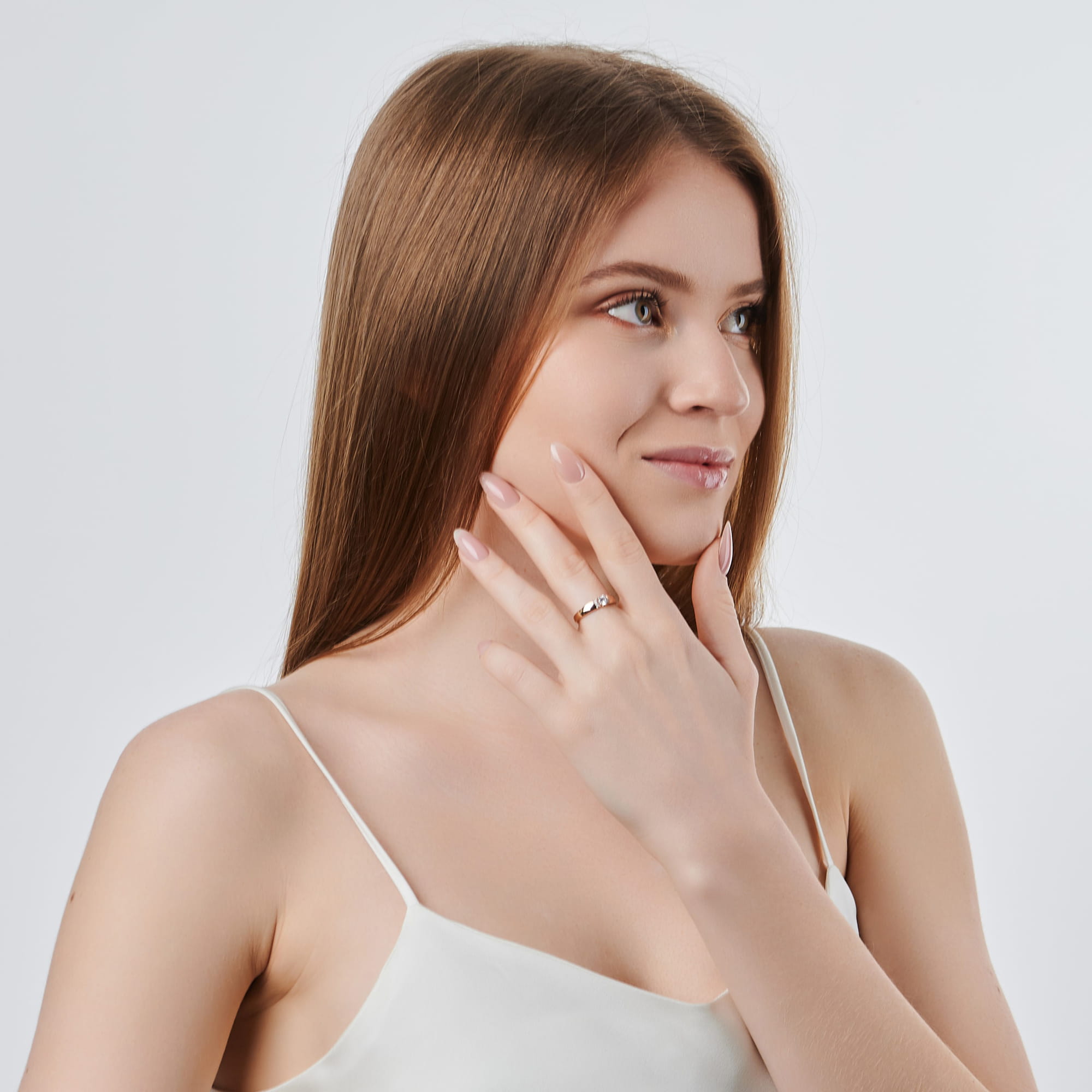 Кольцо из золота 585 пробы с фианитом ГОЛДЕН ГЛОБ КольцоКЛ-21/20,0/бцФ/з585 Золото 585 пр.