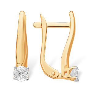 Серьги из золота 585 пробы с фианитом EFREMOV С13219818