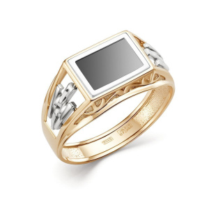 Кольцо из золота 585 пробы с ониксом КАРАВАЕВСКАЯ ЮВЕЛИРНАЯ ФАБРИКА 51-0074