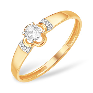 Кольцо из золота 585 пробы с фианитом EFREMOV К13220748