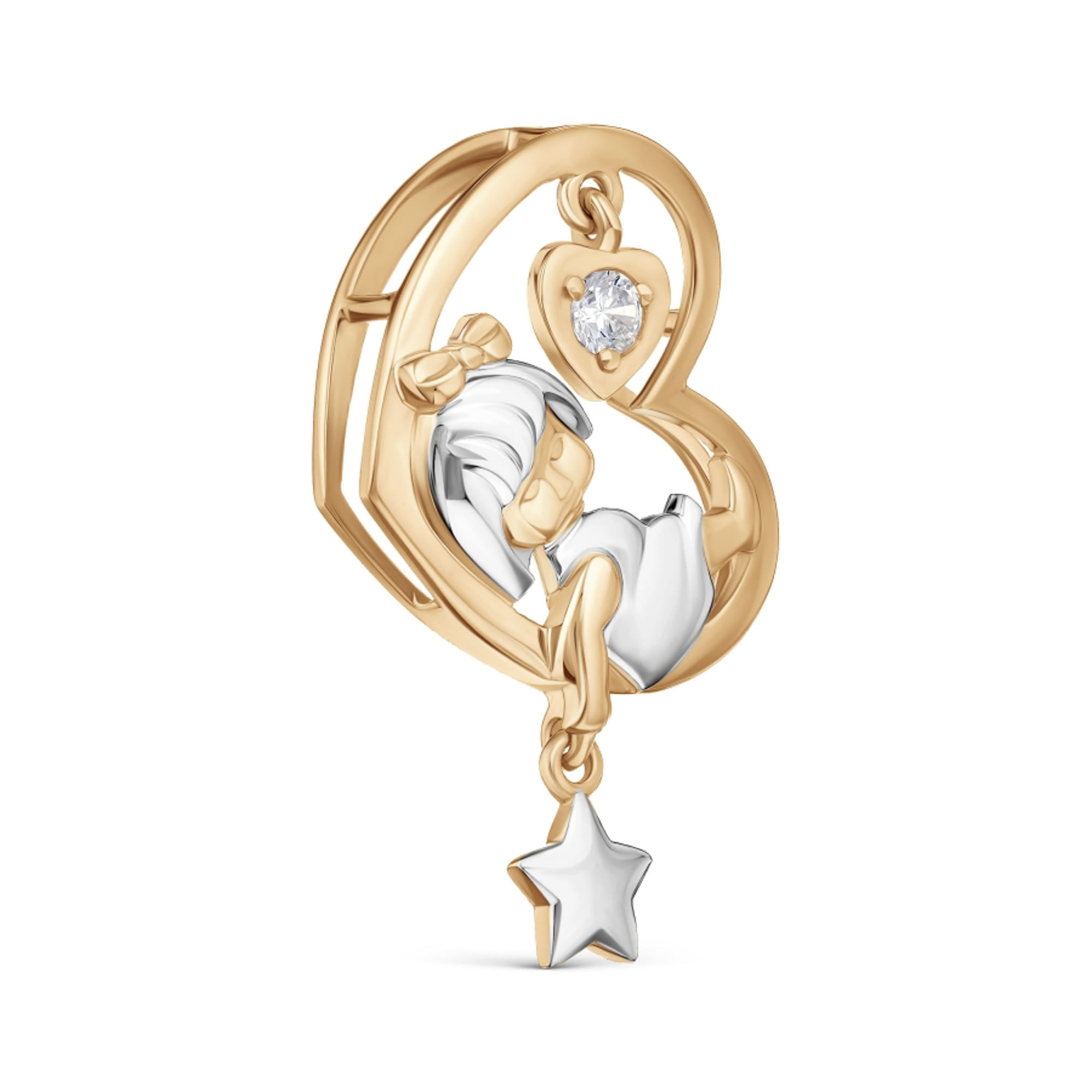 Кулон из золота 585 пробы с фианитом KARATOV Т147035457 