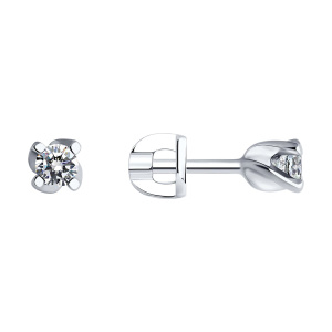 Серьги из серебра 925 пробы с фианитом SOKOLOV 94021469