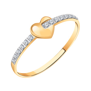 Кольцо из золота 585 пробы с фианитом ATOLL 11027