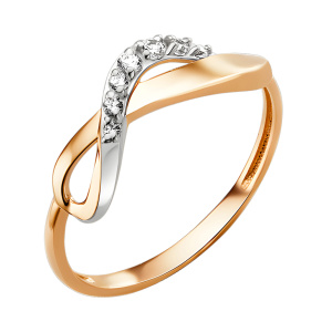 Кольцо из золота 585 пробы с фианитом DINASTIA 014671-1102