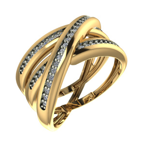 Кольцо из золота 585 пробы с фианитом SANIS 08-159238