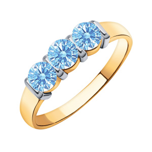 Кольцо из золота 585 пробы с фианитом ATOLL 10730sw2