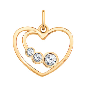 Кулон из золота 585 пробы с фианитом ATOLL 50102