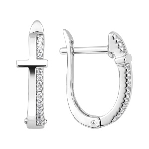 Серьги из серебра 925 пробы с фианитом JUVEDEL СЛ-12167М