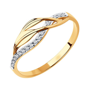 Кольцо из золота 585 пробы с фианитом SOKOLOV 018842