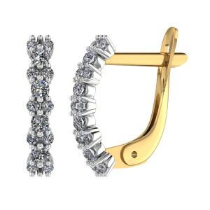Серьги из золота 585 пробы с фианитом SANIS 01-218130