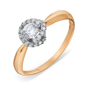 Кольцо из золота 585 пробы с фианитом KARATOV Т14201А320