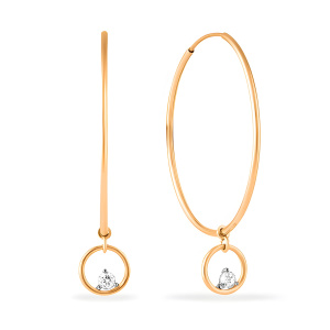 Серьги из золота 585 пробы с фианитом SANIS 03-215622