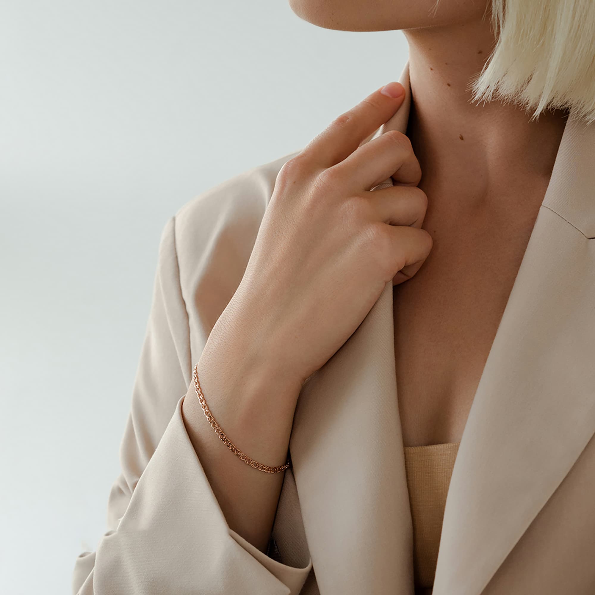 Браслет из золота 585 пробы KRASTSVETMET НБ 12-076 d.0.60 Золото 585 пр.