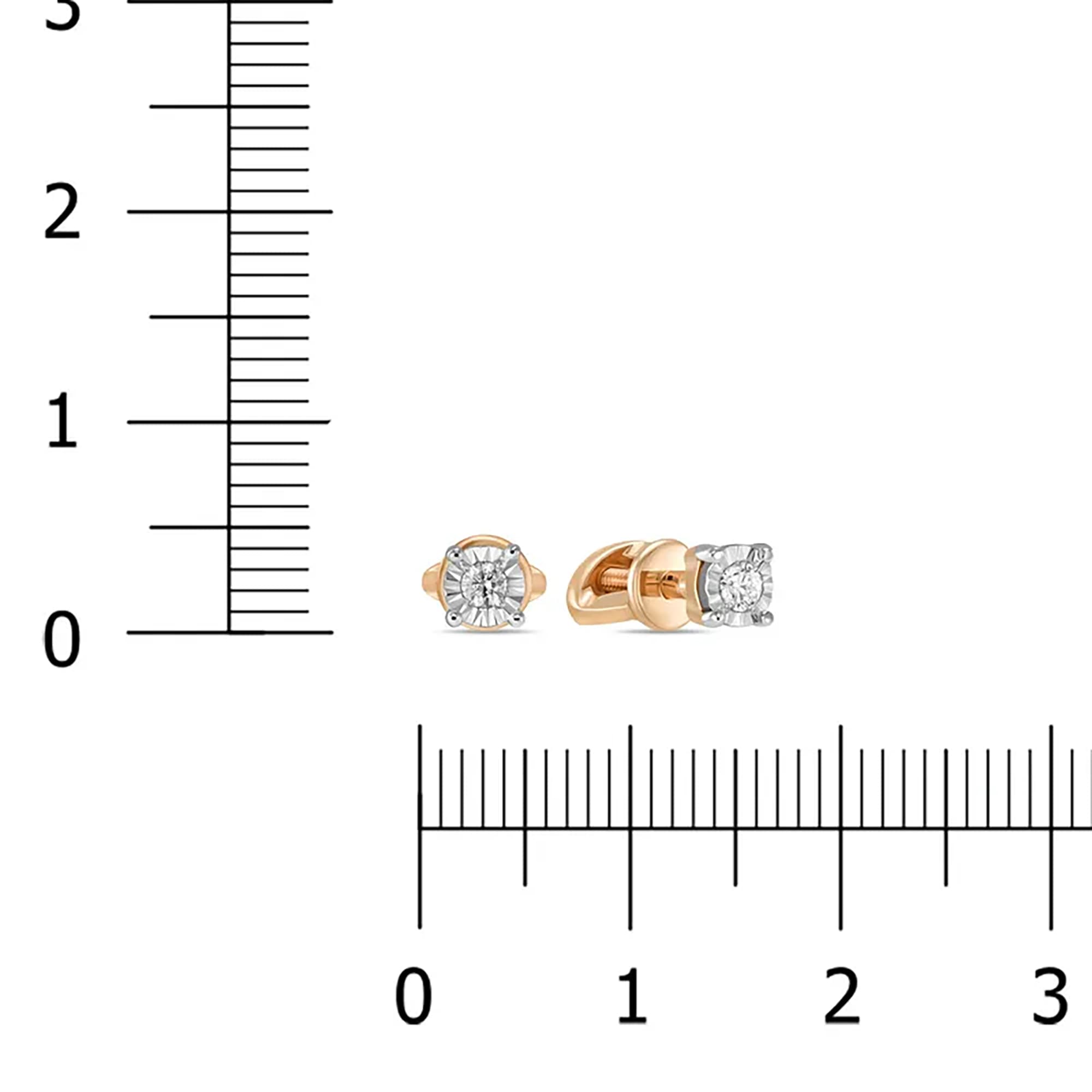 Серьги из золота 585 пробы с бриллиантом MIUZ Diamonds EO1-PL-34038-R Золото 585 пр.