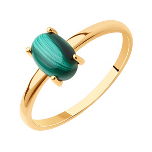 Кольцо из золота 585 пробы с малахитом SOKOLOV 716443