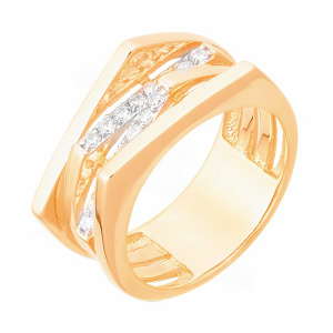 Кольцо из золота 585 пробы с фианитом АЛЕКСАНДРА ЮЗ кл2402-01
