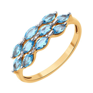 Кольцо из золота 585 пробы с топазом SOKOLOV 51-310-01869-1