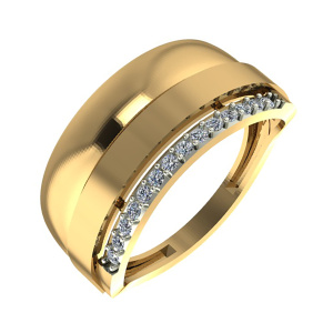 Кольцо из золота 585 пробы с фианитом SANIS 08-117666