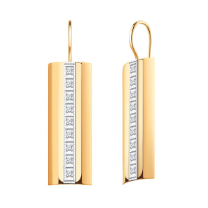 Серьги из золота 585 пробы с фианитом ATOLL 20494