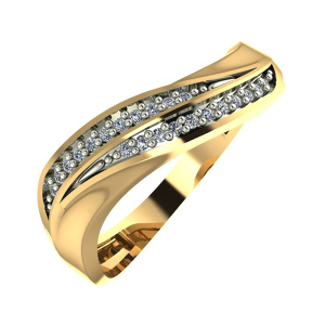 Кольцо из золота 585 пробы с фианитом SANIS 01-119108