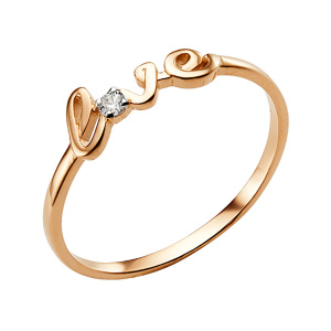 Кольцо из золота 585 пробы с фианитом DINASTIA 006871-1102