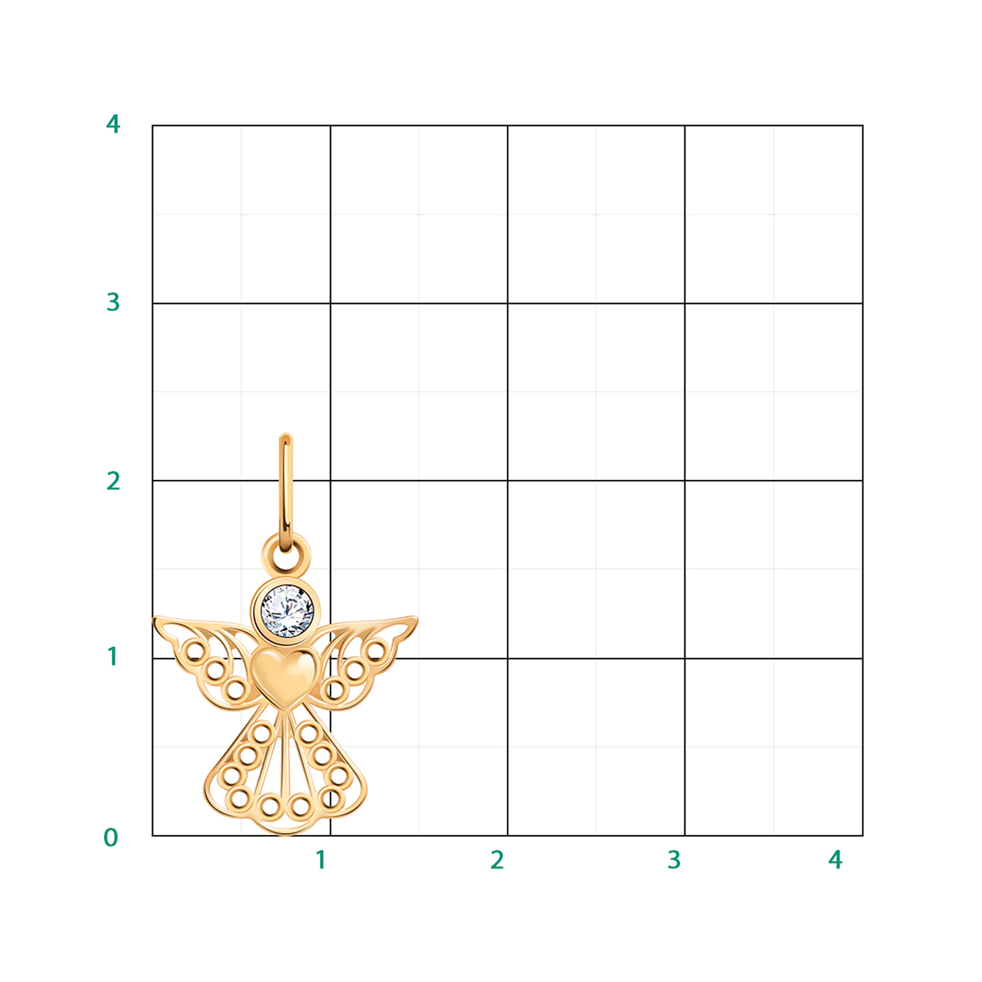 Кулон из золота 585 пробы с фианитом ATOLL 50354 Золото 585 пр.