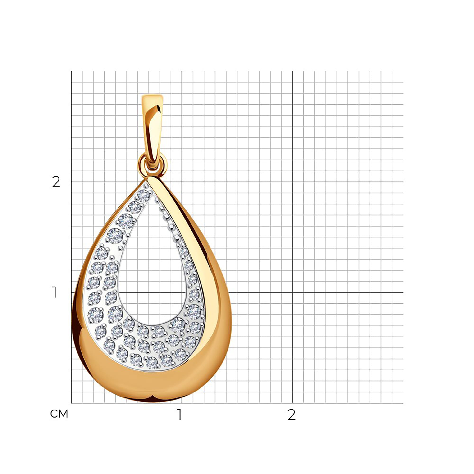 Кулон из золота 585 пробы с фианитом SOKOLOV 036451 Золото 585 пр.