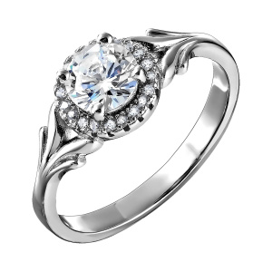 Кольцо из серебра 925 пробы с фианитом JUVEDEL КЛ-3946