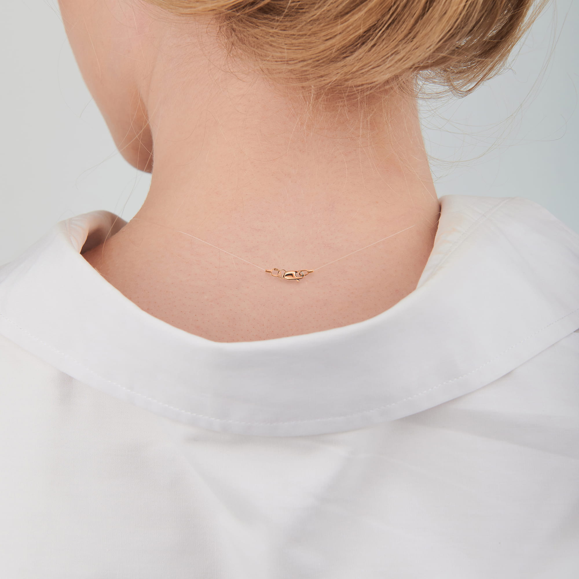 Колье из золота 585 пробы с фианитом ГОЛДЕН ГЛОБ ПдСерЛ01/бцФ/з585 Золото 585 пр.