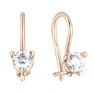 Серьги из золота 585 пробы с фианитом МАГНАТ 21003