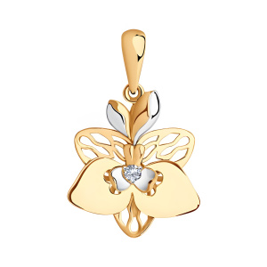 Кулон из золота 585 пробы с фианитом SOKOLOV 036142