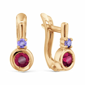 Серьги из золота 585 пробы с фианитом KARATOV Т10202Б234