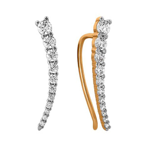 Серьги из золота 585 пробы с фианитом SANIS 01-216406