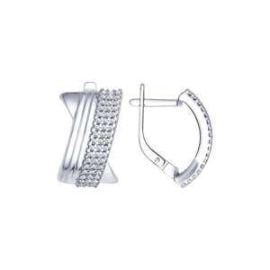 Серьги из серебра 925 пробы с фианитом SOKOLOV 94022338