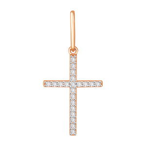 Кулон из золота 585 пробы с фианитом ЗОЛОТЫЕ УЗОРЫ 03-3835