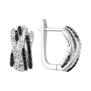 Серьги из серебра 925 пробы с фианитом JUVEDEL СЛ-5770