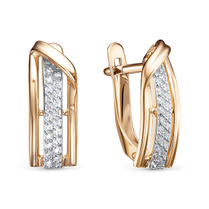 Серьги из золота 585 пробы с фианитом DEL'TA 1205651