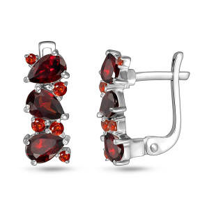 Серьги из серебра 925 пробы с гранатом EVORA 654666