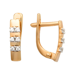 Серьги из золота 585 пробы с фианитом DINASTIA 000832-1102