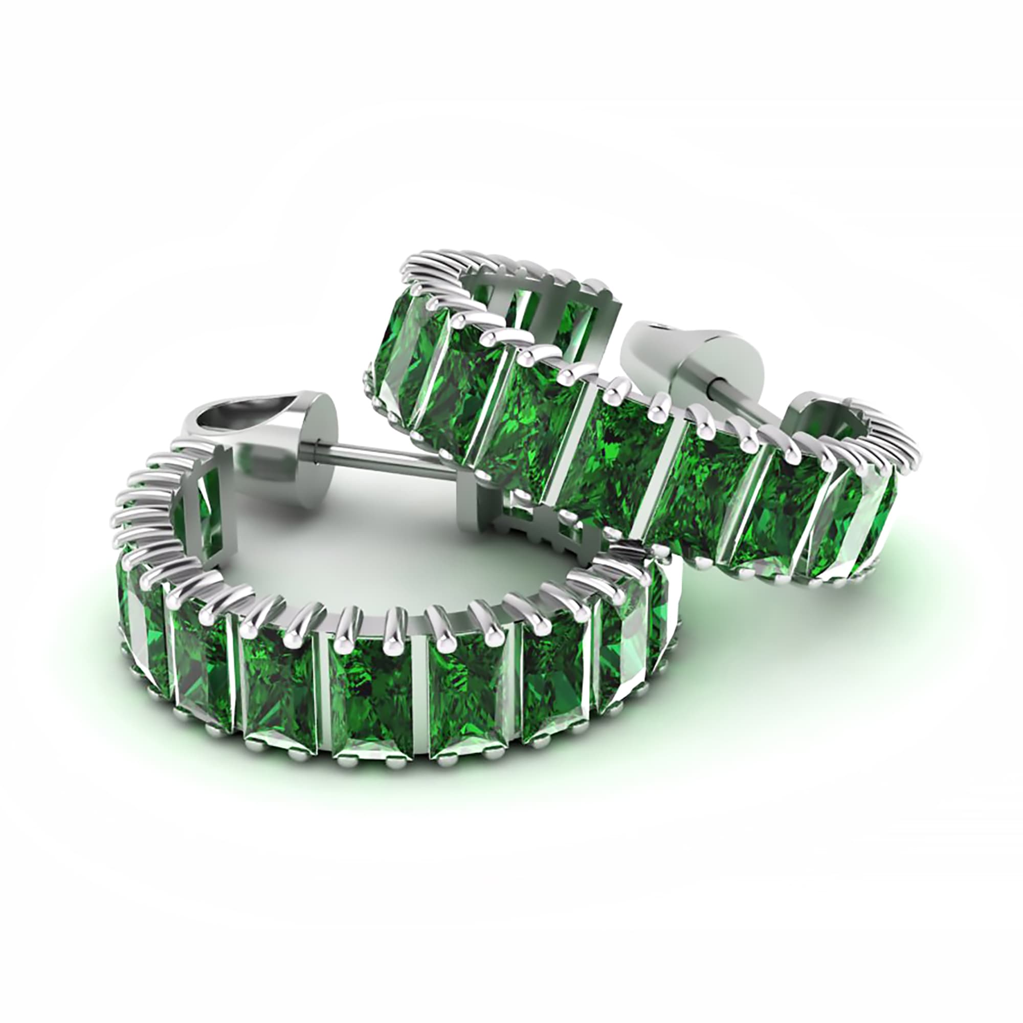 Серьги из серебра 925 пробы с фианитом COUPLE STUDIO 20102300_Baguette Серебро 925 пр.