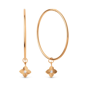 Серьги из золота 585 пробы с фианитом DINASTIA 800542-1110