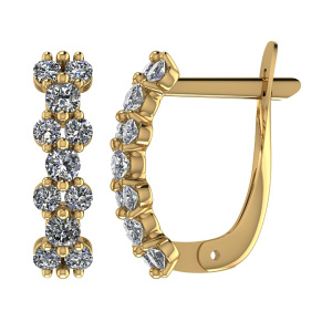 Серьги из золота 585 пробы с фианитом SANIS 21-218128