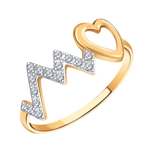 Кольцо из золота 585 пробы с фианитом ATOLL 11038