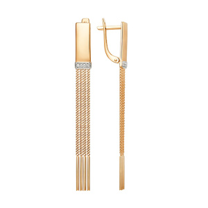 Серьги из золота 585 пробы с фианитом DINASTIA 016342-1102