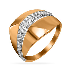 Кольцо из золота 585 пробы с фианитом SANIS 08-116539