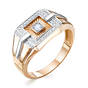 Печатка из золота 585 пробы с фианитом DEL'TA 0404180