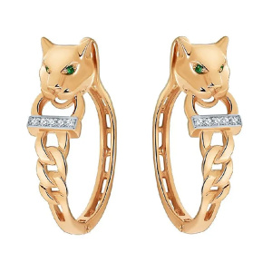 Серьги из золота 585 пробы с фианитом АЛЕКСАНДРА ЮЗ с660-01