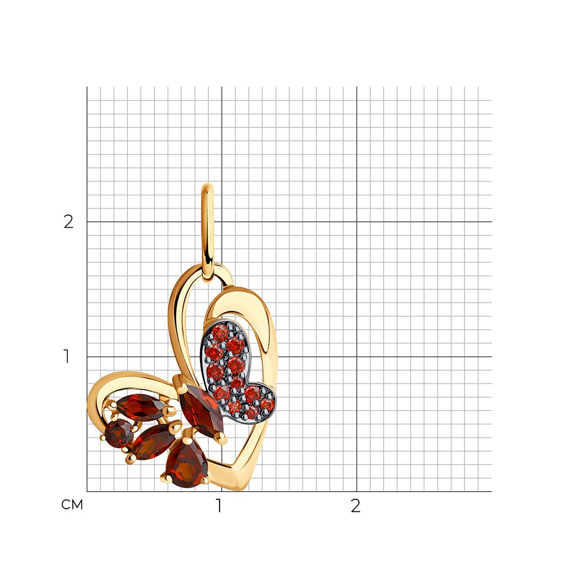 Кулон из золота 585 пробы с гранатом SOKOLOV 731504 Золото 585 пр.