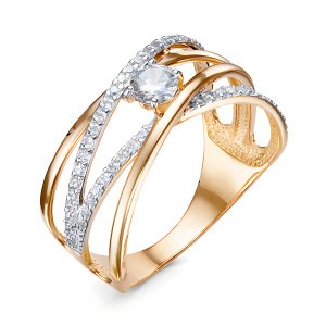 Кольцо из золота 585 пробы с фианитом DEL'TA 1102580